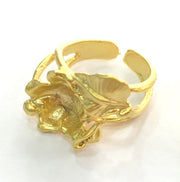 Adjustable Ring Blank (10mm Blank) , Gold Plated Brass G3526