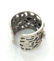 Adjustable Ring Blank (4mm and 5mm Blank) , Antique Silver Plated Brass G3527
