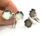 Adjustable Ring Blank (18x13mm and 14mm Blank) , Antique Silver Plated Brass G3537