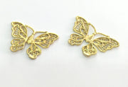 2 Raw Brass Butterfly Charms 30x20 mm G3576