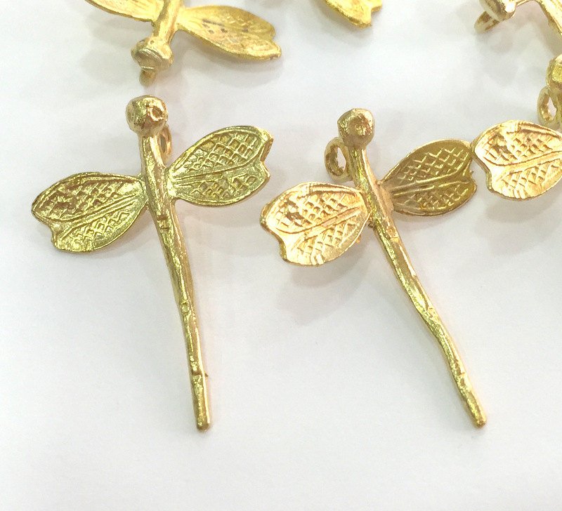 2 Raw Brass Butterfly Charms 30x23 mm G3577