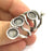 Silver Ring Bezel Base Settings Blank Cabochon Base Mountings Adjustable (8mm Blank) , Antique Silver Plated Brass G16441
