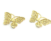 2 Raw Brass Butterfly Charms 30x20 mm G3576