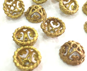 4 Raw Brass Caps Findings 10x5mm G3592