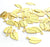 10 Gold Charms Leaf Charms  Gold Plated Brass 10 Pcs (15x7 mm)  G3604