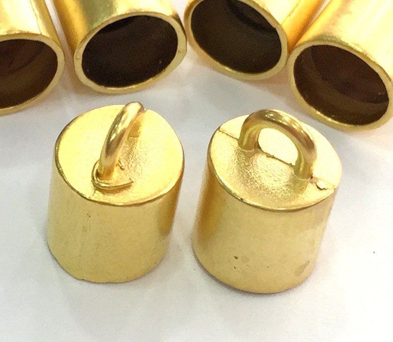 2 Pcs (15x10 mm) Cone  Findings ,Gold Plated Metal G9430