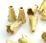 4 Gold Plated Cone Findings (12x8 mm)  G3607