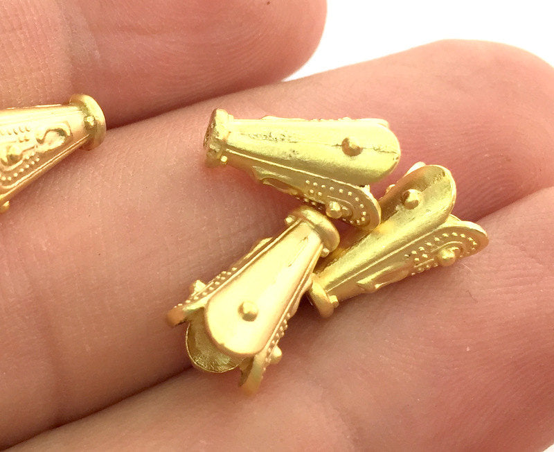 4 Gold Plated Cone Findings (12x8 mm)  G3607