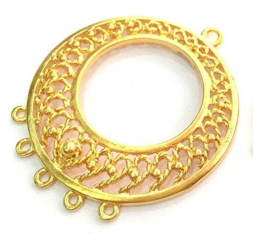 Gold Pendant Earring Component Gold Plated Metal Pendant (40 mm) G3608