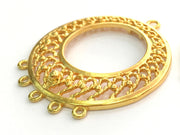 Gold Pendant Earring Component Gold Plated Metal Pendant (40 mm) G3608