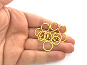5 Gold Plated Brass Strong  jumpring ,Findings 5 Pcs (15 mm) G3609