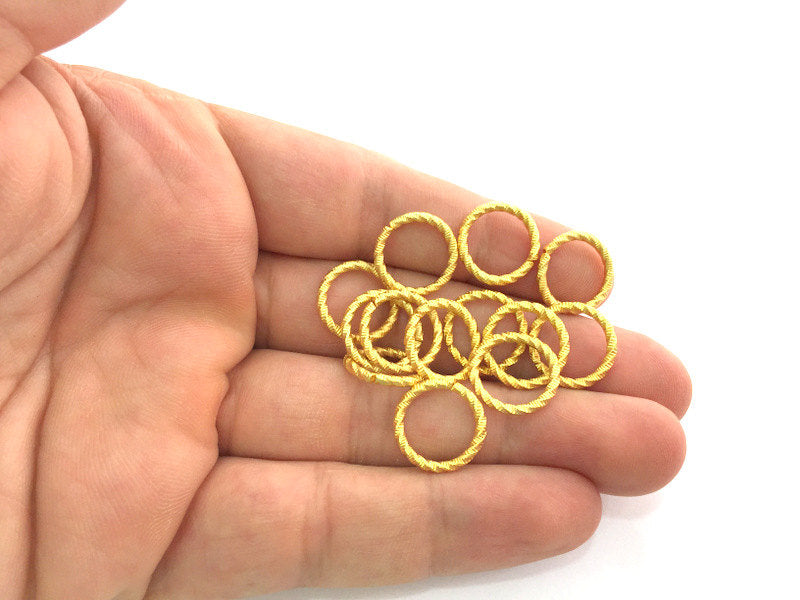 5 Gold Plated Brass Strong  jumpring ,Findings 5 Pcs (15 mm) G3609