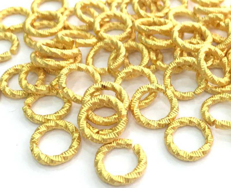 100 Gold Plated Brass Strong  jumpring ,Findings 10 Pcs (10 mm)  G3612