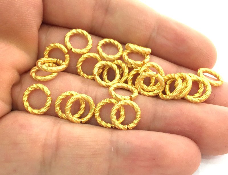 10 Gold Plated Brass Strong  jumpring ,Findings 10 Pcs (10 mm)  G3612
