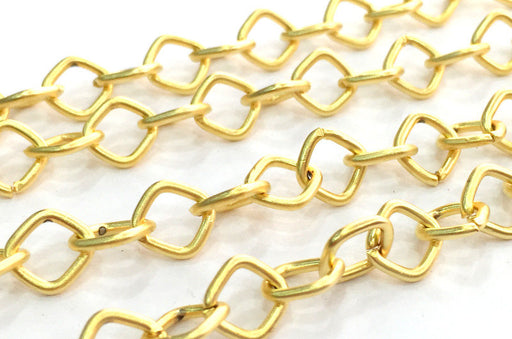 Square Chain Gold Plated Chain 1 Meter - 3.3 Feet  (8 mm)   G9534