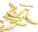 10 Pcs (17x4 mm)  Leaf Charms , Gold Plated Metal G3600