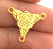 2Pcs (20 mm)  Leaf Connector  Charms ,Gold Plated Metal G3602