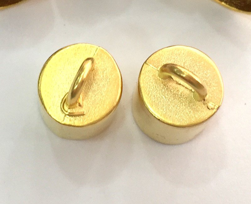 2 Pcs (15x10 mm) Cone  Findings ,Gold Plated Metal G9430