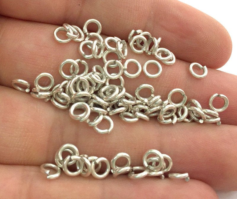 20 Pcs (5 mm) Antique Silver Plated Brass Strong jumpring ,Findings G3611