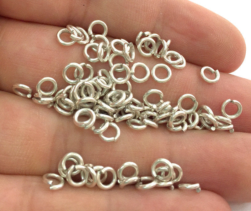200 Pcs (5 mm) Antique Silver Plated Brass Strong jumpring ,Findings G3611