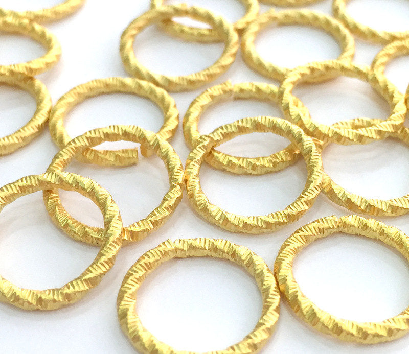 5 Gold Plated Brass Strong  jumpring ,Findings 5 Pcs (15 mm) G3609