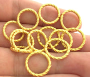 5 Gold Plated Brass Strong  jumpring ,Findings 5 Pcs (15 mm) G3609