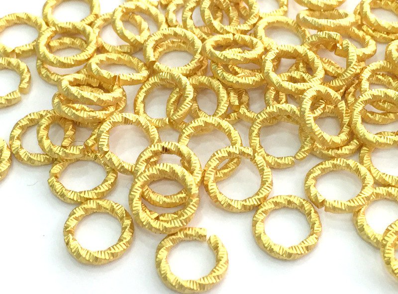 100 Gold Plated Brass Strong  jumpring ,Findings 10 Pcs (10 mm)  G3612