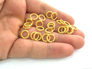 10 Gold Plated Brass Strong  jumpring ,Findings 10 Pcs (10 mm)  G3612