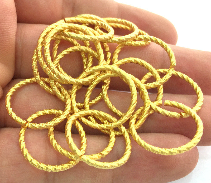 5 Gold Jumpring Gold Plated Brass Strong  jumpring ,Findings (20 mm)  G3613