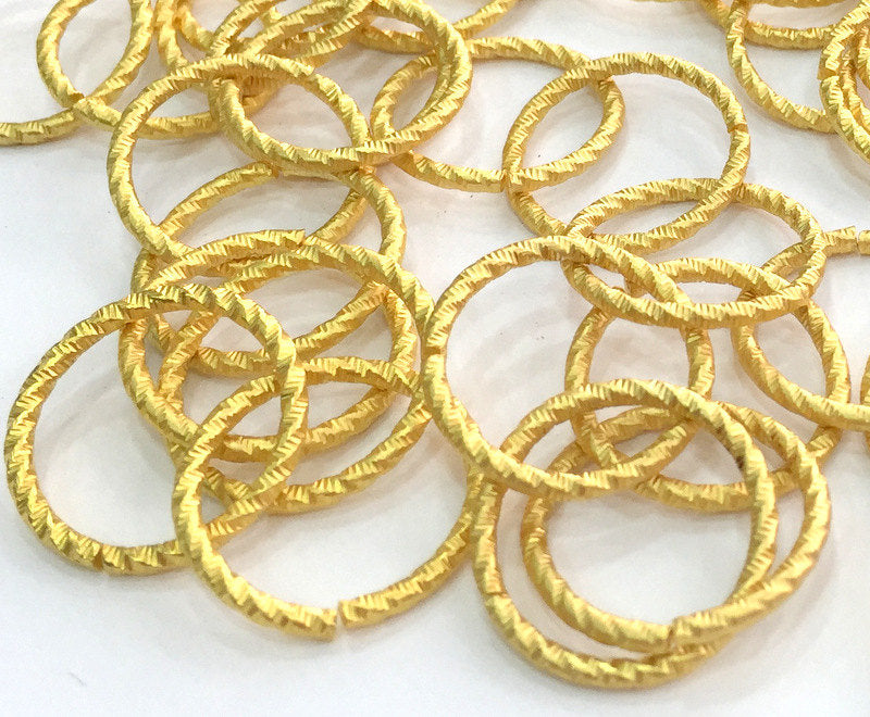 5 Gold Jumpring Gold Plated Brass Strong  jumpring ,Findings (20 mm)  G3613