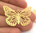 2 Gold Charm Gold Plated  Butterfly Charms  (37x25 mm) ,  G3618