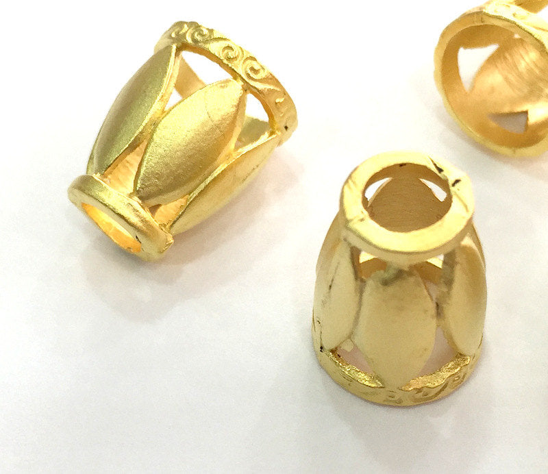 2 Cone Findings Gold Plated Metal (14x10 mm)  G3643