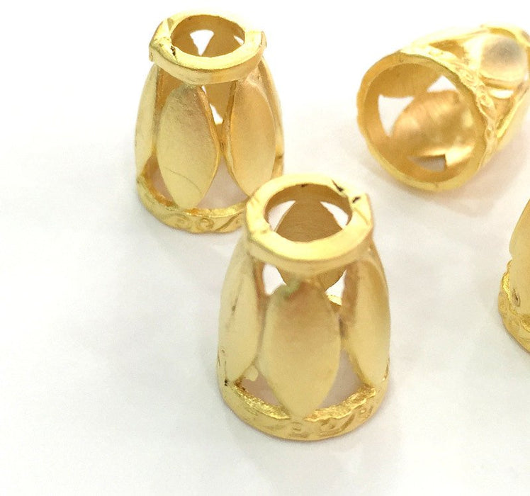 2 Cone Findings Gold Plated Metal (14x10 mm)  G3643