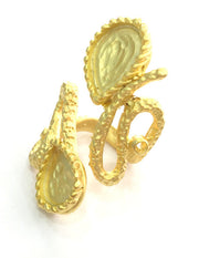 Adjustable Ring Blank (16x12mm and 14x10mm Blank) , Gold Plated Brass G3644