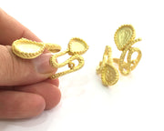 Adjustable Ring Blank (16x12mm and 14x10mm Blank) , Gold Plated Brass G3644