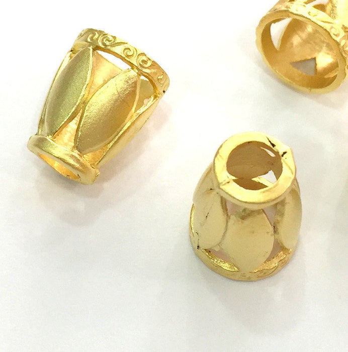 2 Cone Findings Gold Plated Metal (14x10 mm)  G3643