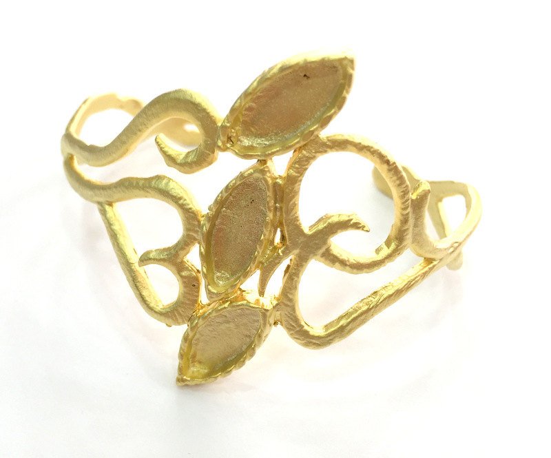 Adjustable Bracelet Blanks Findings ,  Gold Plated Brass G3648