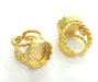 Gold Ring Blank Setting inlay Ring Mosaic Ring Bezel Base Cabochon Mountings Adjustable (20mm blank ) Gold Plated Brass G3655