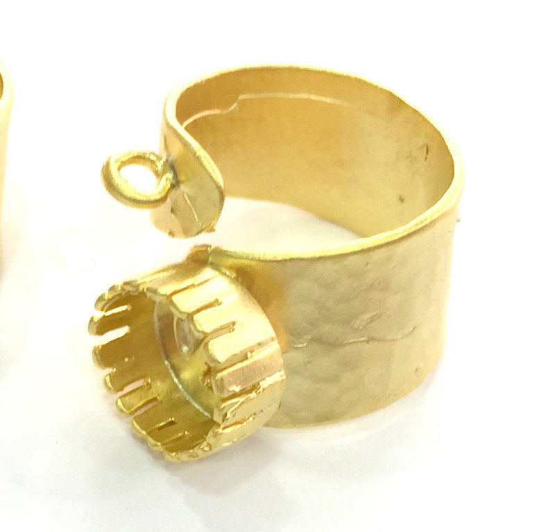 Adjustable Ring Blank, (10mm blank ) Gold Plated Brass G3668