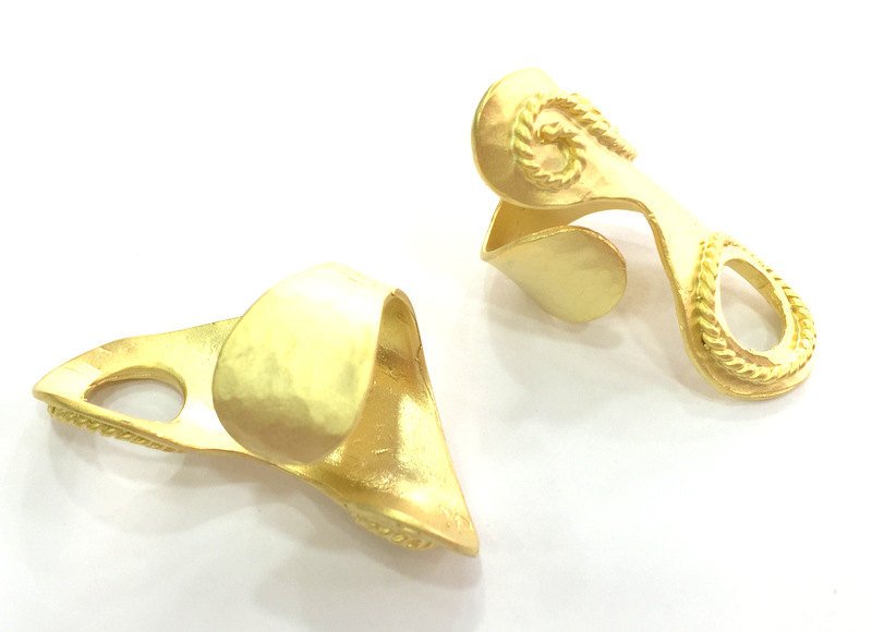 Adjustable Ring Blank, (12mm blank ) Gold Plated Brass G3669