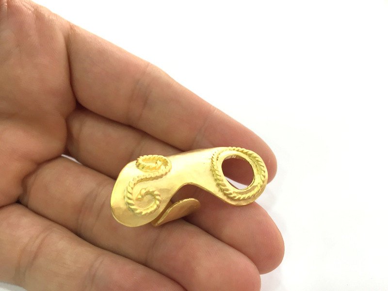 Adjustable Ring Blank, (12mm blank ) Gold Plated Brass G3669