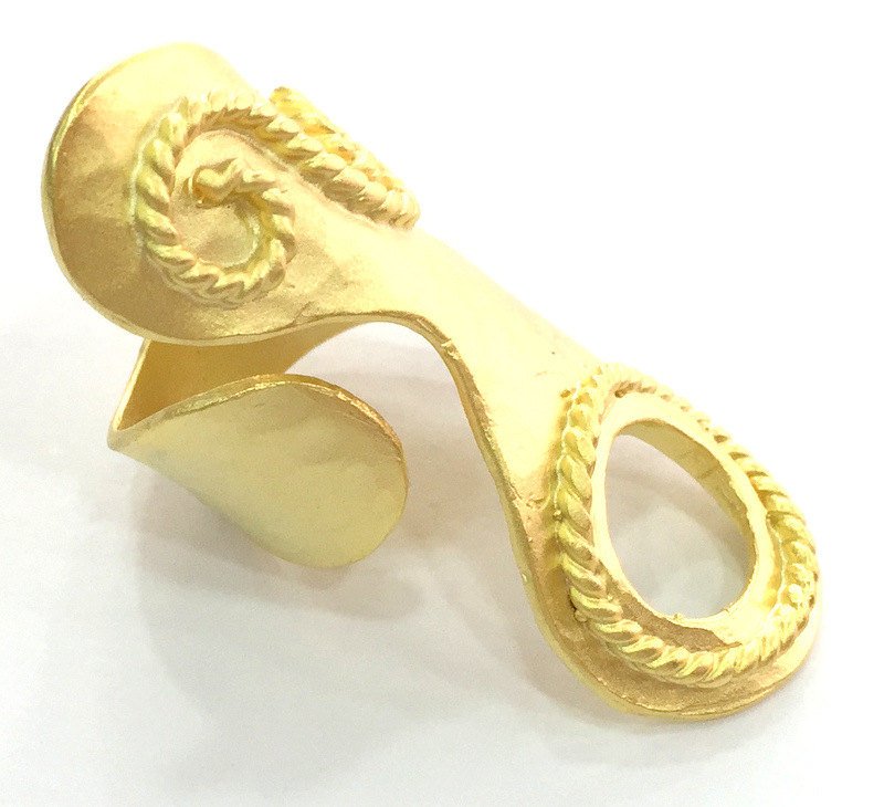 Adjustable Ring Blank, (12mm blank ) Gold Plated Brass G3669