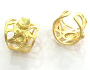 Adjustable Ring Blank, (6mm and 5mm blank ) Gold Plated Brass G3672