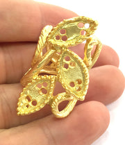 Adjustable Ring Blank, ( 16x8 mm blank ) Gold Plated Brass G3674