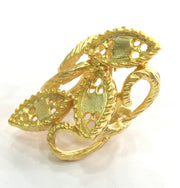 Adjustable Ring Blank, ( 16x8 mm blank ) Gold Plated Brass G3674