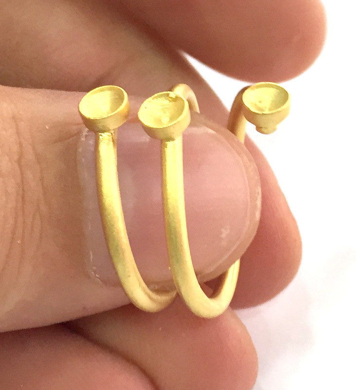 Adjustable Ring Blank, ( 4 mm blank ) Gold Plated Brass G3676