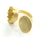 Adjustable Ring Blank, ( 18x13 mm drop and 20mm blank ) Gold Plated Brass G3678