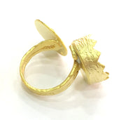 Adjustable Ring Blank, ( 18x13 mm drop and 20mm blank ) Gold Plated Brass G3678