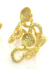 Adjustable Ring Blank, (8mm and 6mm blank ) Gold Plated Brass G3682