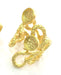 Adjustable Ring Blank, (8mm and 6mm blank ) Gold Plated Brass G3682